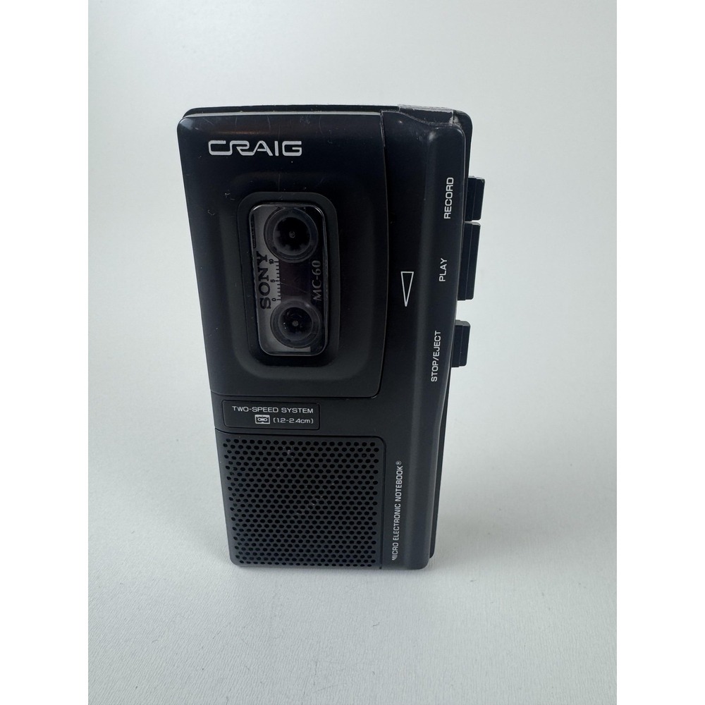 Vintage Craig FP501 Micro Electronic Notebook Cassette Recorder Two-Speed System